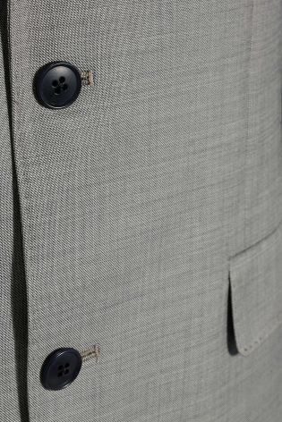 Light Grey Wool Sharkskin Tailored Fit Suit: Jacket